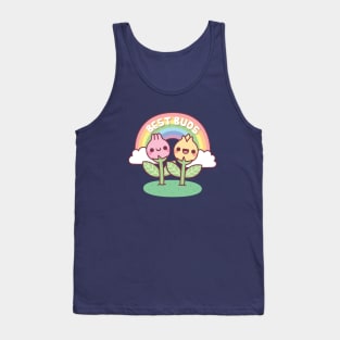 Cute Flower Buds Best Buds Best Friends Pun Tank Top